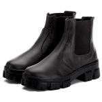 Coturno Tratorado Bota Chelsea Plataforma Rock Star de Elástico PRETO