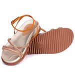 PAPETE SANDÁLIA FLAT FEMININA BIRKEN STRASS CAMEL