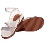 PAPETE SANDÁLIA FLAT FEMININA BIRKEN STRASS OFF WHITE