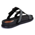 Sandália Birken Feminina Stass Brilho Papete Flat Preta