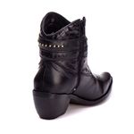 Bota Coturno Texana Feminina Em Couro Legitimo Preto