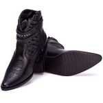 Bota Coturno Texana Feminina Em Couro Legitimo Preto