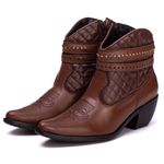 Bota Coturno Texana Feminina Em Couro Legitimo Mouro