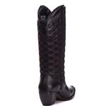Bota Texana Feminina Em Couro Legitimo Preto