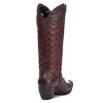 Bota Texana Feminina Em Couro Legitimo Café