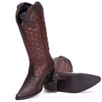 Bota Texana Feminina Em Couro Legitimo Café