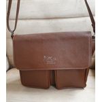 BOLSA COM DOIS BOLSOS EXTERNOS Couro Legítimo