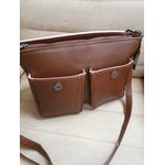 BOLSA COM DOIS BOLSOS EXTERNOS Couro Legítimo