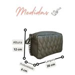 Bolsa Matelassê com alça de couro