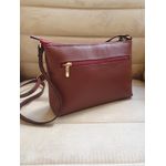 Bolsa matelassê em V pequeno com bolso externo zíper Couro Legítimo