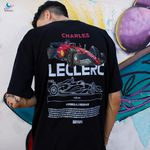 Camiseta Charles Leclerc Blue Print Classic car