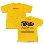 Camiseta Charles Leclerc Blue Print Classic car