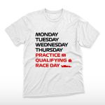 Camiseta F1 Dias da semana Days of the week - 100% Algodão unissex