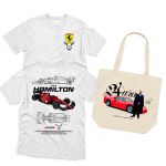 Kit Camisa Baby Look + Ecobag Hamilton Aura Blueprint Ferrarista #44