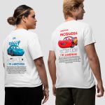 Kit casal Camisetas Relâmpago Mcqueen + Sally Carrera (ALL-WHITE) 