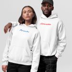 Kit casal Moletons Canguru Relâmpago Mcqueen + Sally Carrera (ALL-WHITE) 