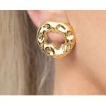 brinco orgânico redondo ondas dourado