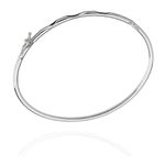 pulseira bracelete algema ródio claro