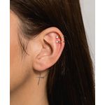 brinco piercing fake zircônias dourado