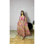 Vestido Manga Longa Botões 