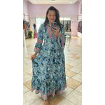 Vestido Manga Longa Botões 
