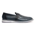 Sapato Loafer Esporte Fino Couro Azul