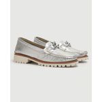 Mocassim Feminino Com Fivela Prata