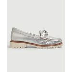 Mocassim Feminino Com Fivela Prata