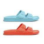 Kit 2 Pares Chinelo Birken Feminino Laranja + Azul