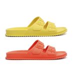 Kit 2 Pares Chinelo Birken Feminino Laranja + Amarelo