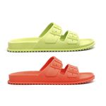Kit 2 Pares Chinelo Birken Feminino Laranja + Verde