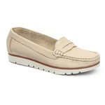 Mocassim Feminino Tratorado Creme Malta 