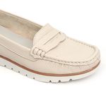 Mocassim Feminino Tratorado Creme Malta 