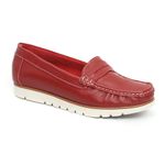 Mocassim Feminino Tratorado Vermelho Malta