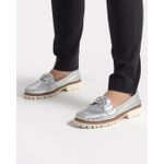 Mocassim Feminino Com Fivela Prata