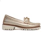 Kit 2 Mocassins com Fivela Feminino em Couro Ouro + Prata