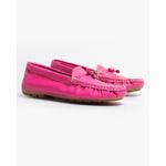 Sapato Feminino Mocassim Clássico Em Couro Pink