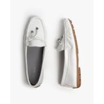 Sapato Feminino Mocassim Clássico Em Couro Branco
