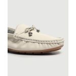 Sapato Feminino Mocassim Clássico Em Couro Creme