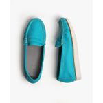 Mocassim Feminino Tratorado Azul Malta 