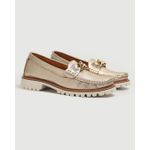 Mocassim Feminino Com Fivela Ouro