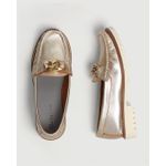 Mocassim Feminino Com Fivela Ouro