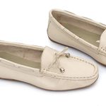 Kit 2 Mocassins Casual Feminino Em Couro Branco+Creme