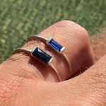 Anel Zircônia 7x3 Preta Prata 925 
