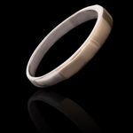 Aliança 3 mm Prata 925 com aplique em Ouro 14k