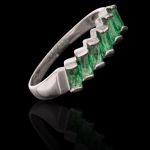 Anel/Aliança Zircônias 6x2 mm Paraíba Prata 925