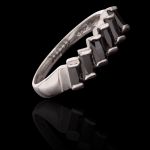 Anel/Aliança Zircônias 6x2 mm Preto Prata 925