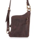 Bolsa Crossbody Couro Legítimo Rústico Café