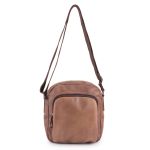 Bolsa Crossbody Couro Legítimo Vitelo Capuccino