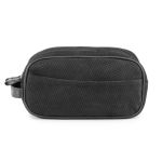Necessaire Couro Legítimo Camurça Furadinho Preto NC104